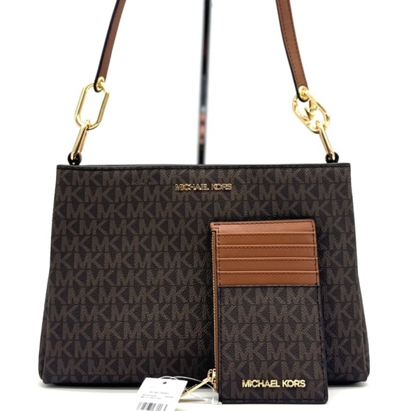 Michael Kors Trisha Medium Triple CompartmentCrossbody Bag & Matching Wallet - Picture 1 of 12